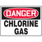 ACCUFORM NMC DANGER CHLORINE GAS SAFETY SIGN